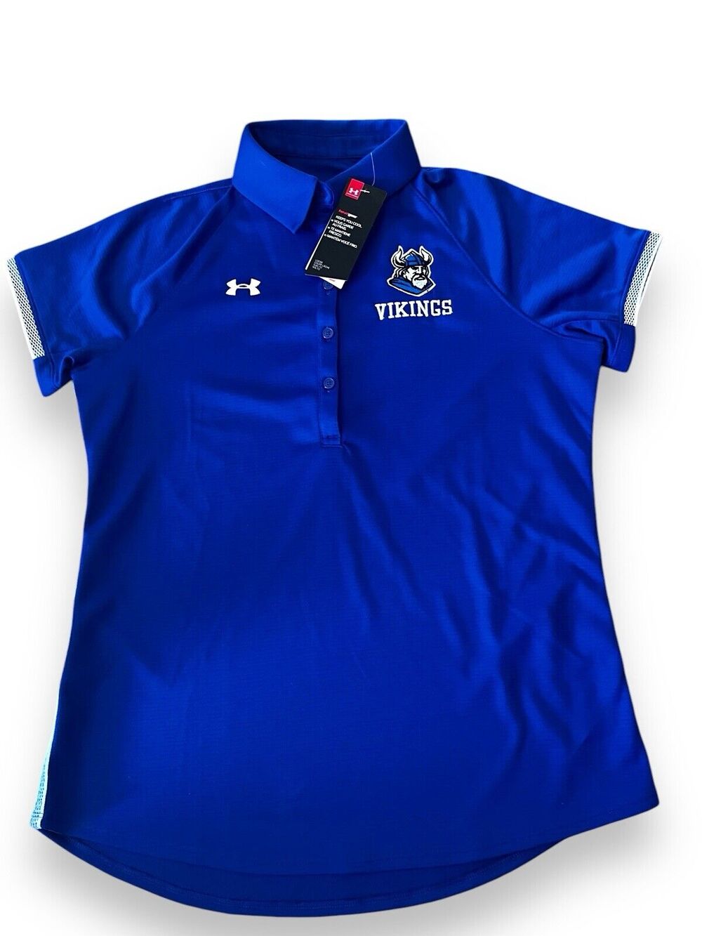 Under Armour Minnesota Vikings NFL Polo Shirt Women’s Medium Blue Heat Gear